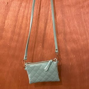 Small blue crossbody purse